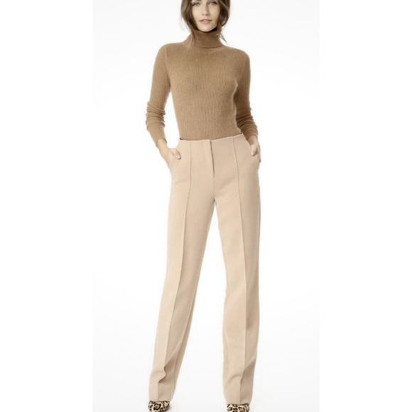 DIANE VON FURSTENBERG Pants - Diane von Furstenberg Camel Pleat Front Pants Size 12